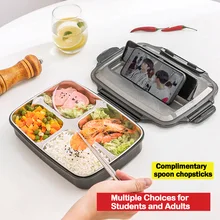 Коробка обед пищевой контейнер от боли в спине Пластик микроволновая печь многоразовая нержавеющая сталь GHS99