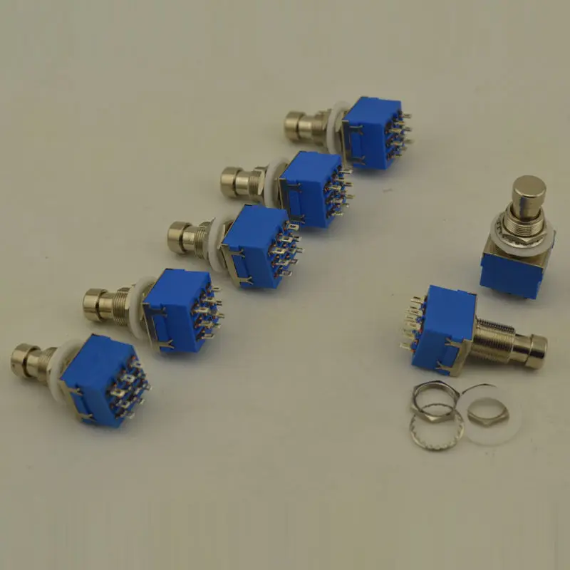 9-pin Electric Bass Guitar Effects Stomp Switch Footswitch Blue Pack of 10