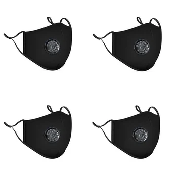 

4pcs/Set Reusable Unisex Mask Cotton Masks 5-layer Protective Filter Black classic fashion mask