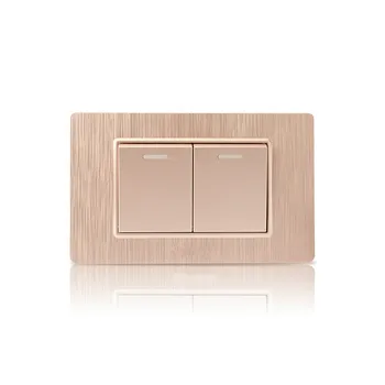 

Switch Wall switch brushed purple panel two open double - control socket