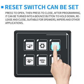 

6 Pin Film Waterproof IP66 Universal Circuit Control with PPTC w/USB Cable& Membrane Control Box 12v 24v Button Switch Panel