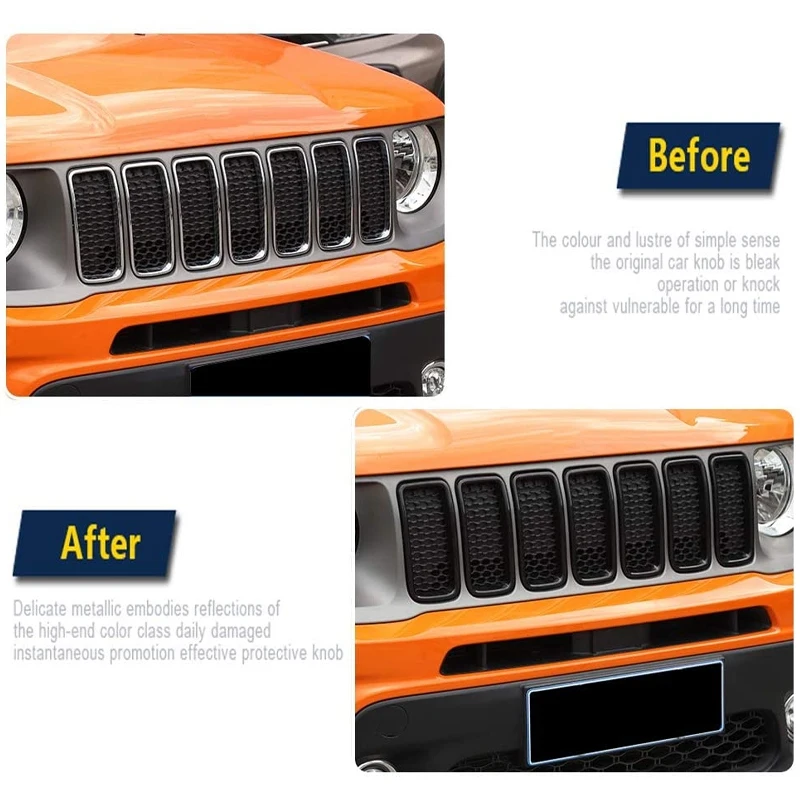 Для Jeep Renegade 2019 2020 передние вставки для радиаторной решетки внешние аксессуары ABS