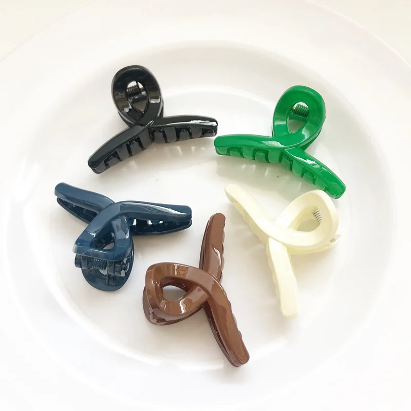 5 Pieces Geometric Hair Clamp Solid Crossing String Hair  display picture 1