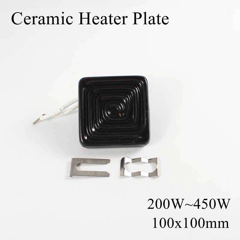 100*100mm 220V 200W 400W Ceramic Heater Plate Board Flat Top Upper Infrared Air Heating BGA Rework Station Pet Lamp 100x100mm