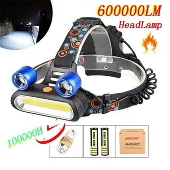 

T6 LED+COB Portable Headlamp USB Rechargeable headlight Camping Head lamp Fishing headlight flashlight headlamp torch