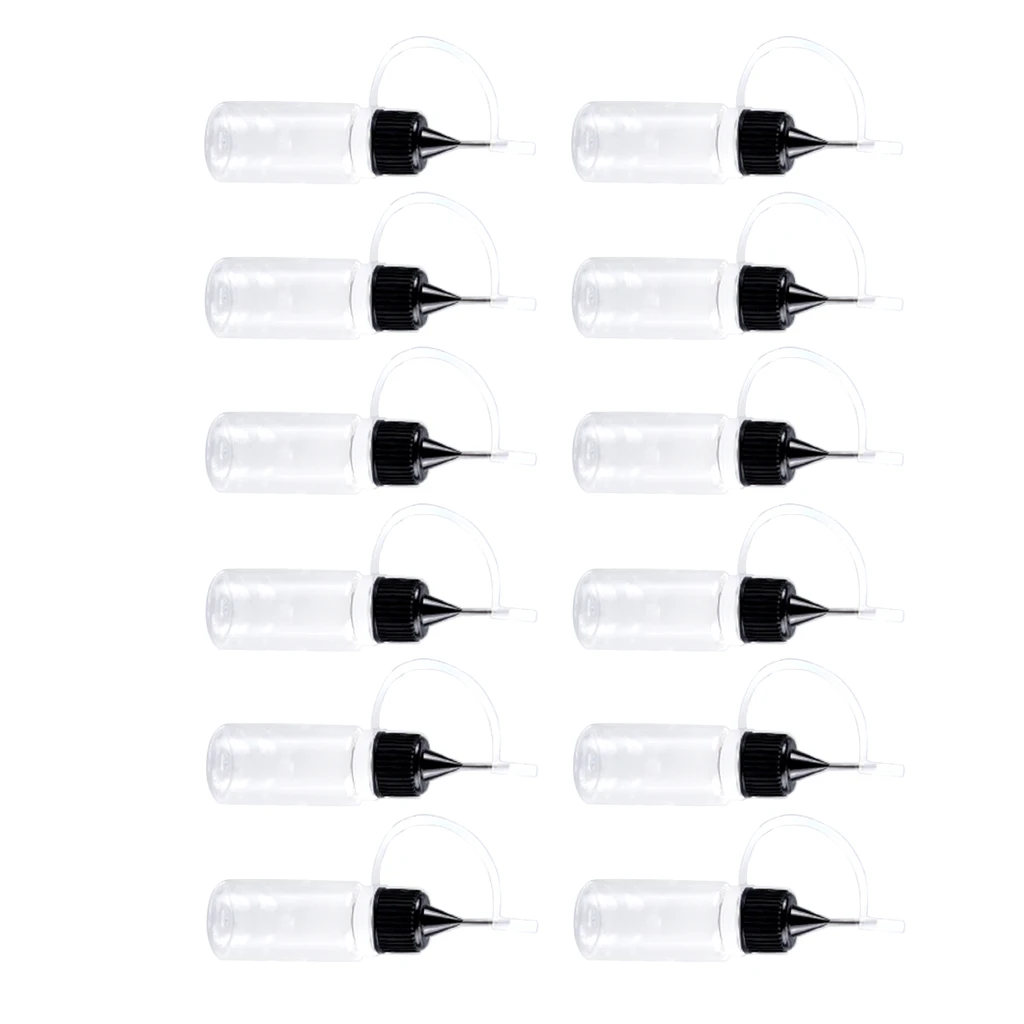 Hobby Model Tool - 12 Pieces - Squeezable Dropper Needle Tip Bottle - 10ml