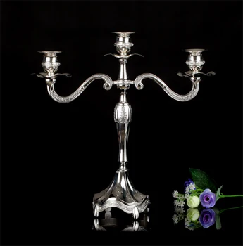 

Nordic Style Candle Stand Metal Romantic Dinner Silver Candlestick Holders Dinner Table Portavelas Home Decoration EB50ZT