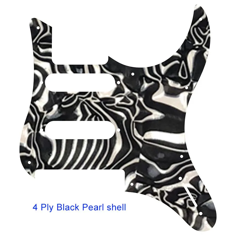 black pearl shell Pleroo Custom гитарные Запчасти-для PACIFICA 112 в электрическая гитара Pickguard, 4Ply Крем pearl - Цвет: black pearl shell