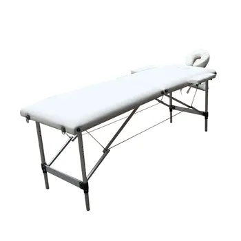 

2 Sections Foldable Beauty Bed Folding Portable SPA Bodybuilding Massage Table White