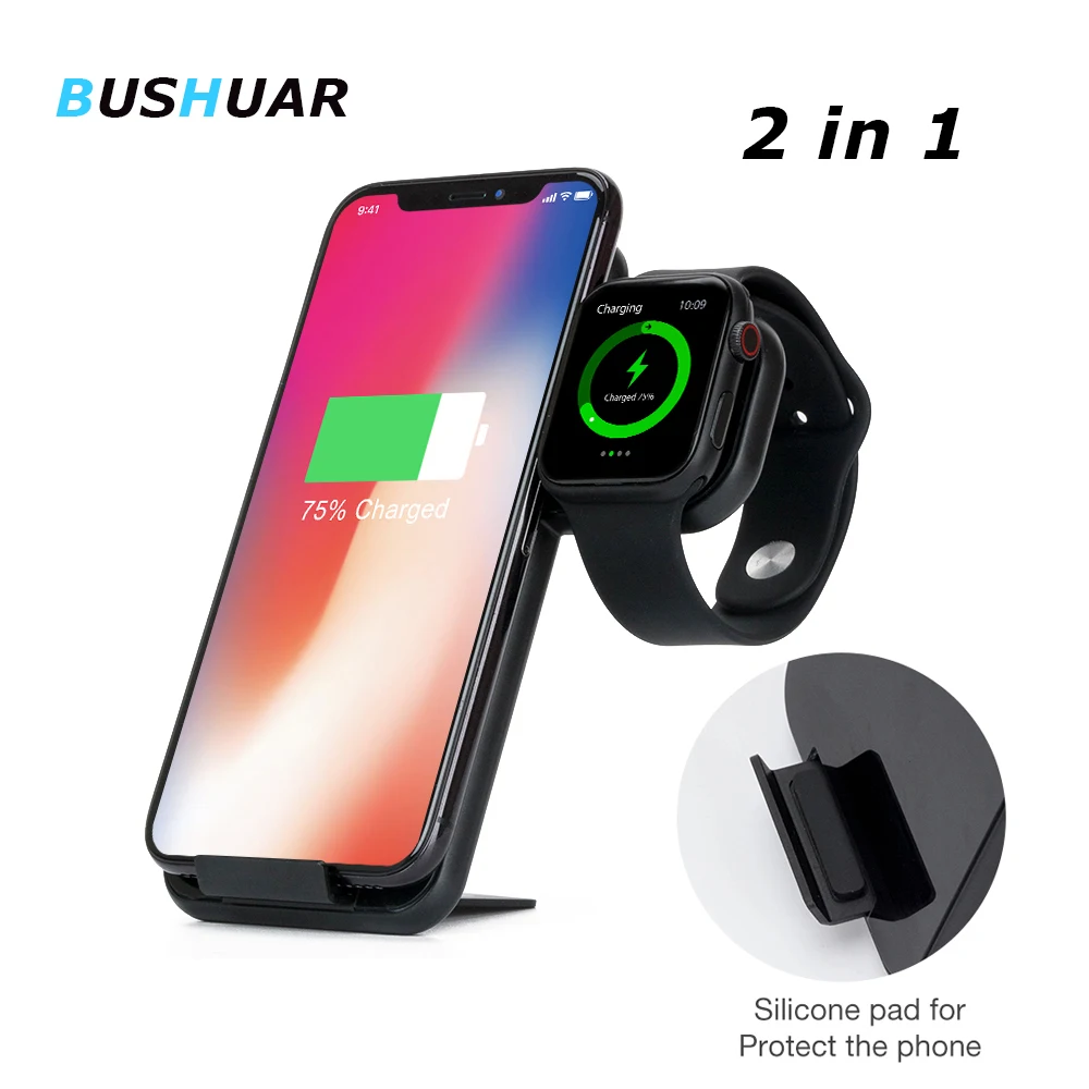 Беспроводное зарядное устройство QI 10 Вт для iPhone XS Max XR X 8 Apple watch 1 2 3 4 быстрая