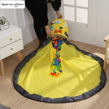 

Portable Toy Clean-up And Storage Bag and Play Mat Toys Organizer Storage Bucket Canvas Container Child's Toys To Store 2 in 1