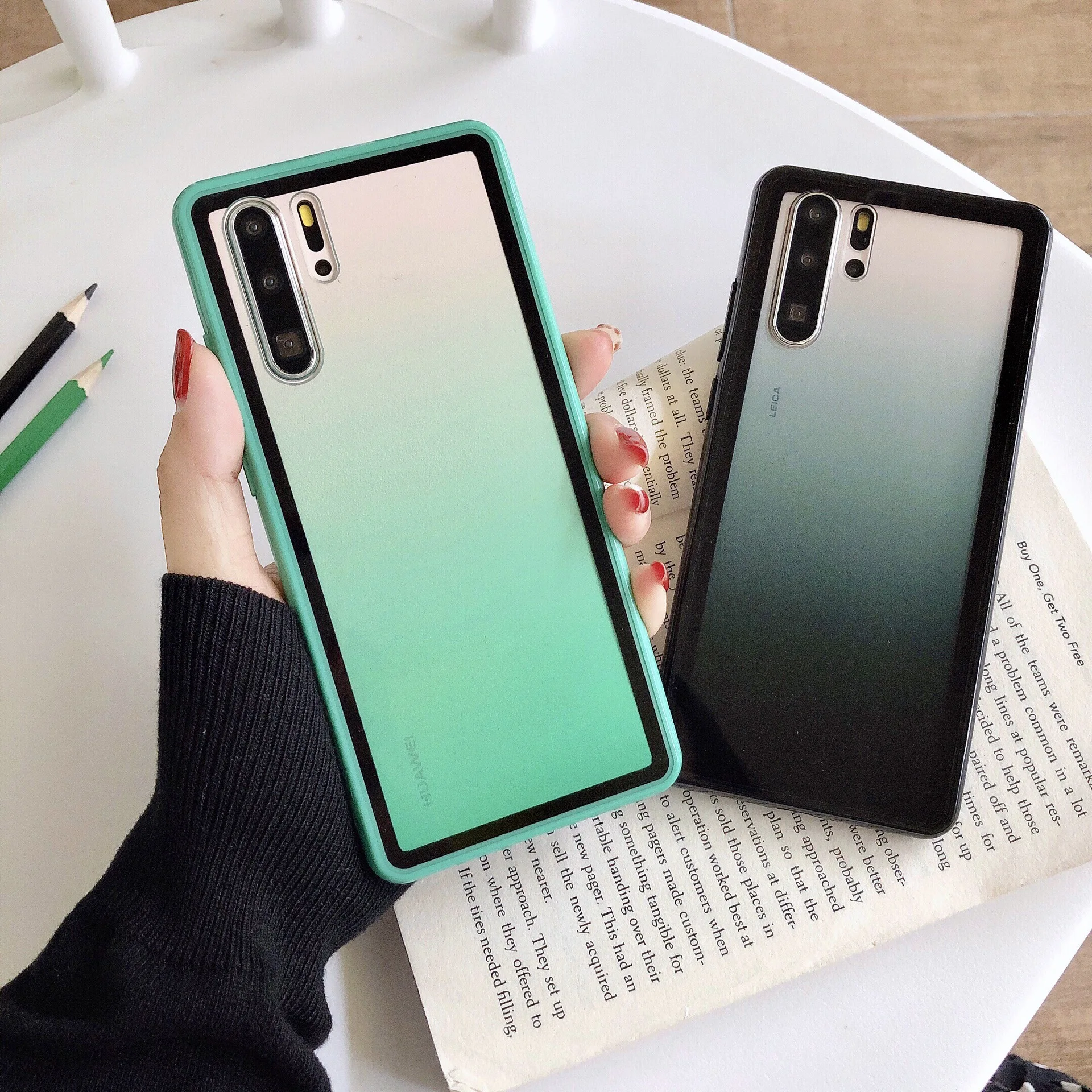 Градиентный акриловый Радужный чехол для huawei P30 Pro P30 Lite Honor 8X Honor 10i Honor 10 Lite, защитный чехол для Nova 5 Pro