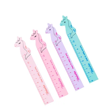 

Cute Kawaii Cartoon Animal Unicorn Wooden Ruler Straight Ruler Tassel Bookmark Creative Drawing Korean School Stationery