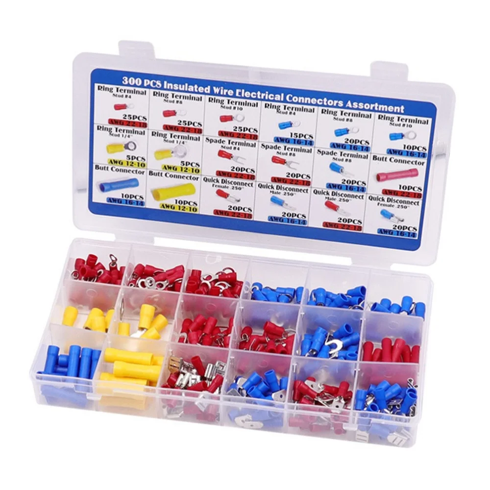 

1Box/300Pcs Terminal Blocks Cable Terminals for Electrician Car