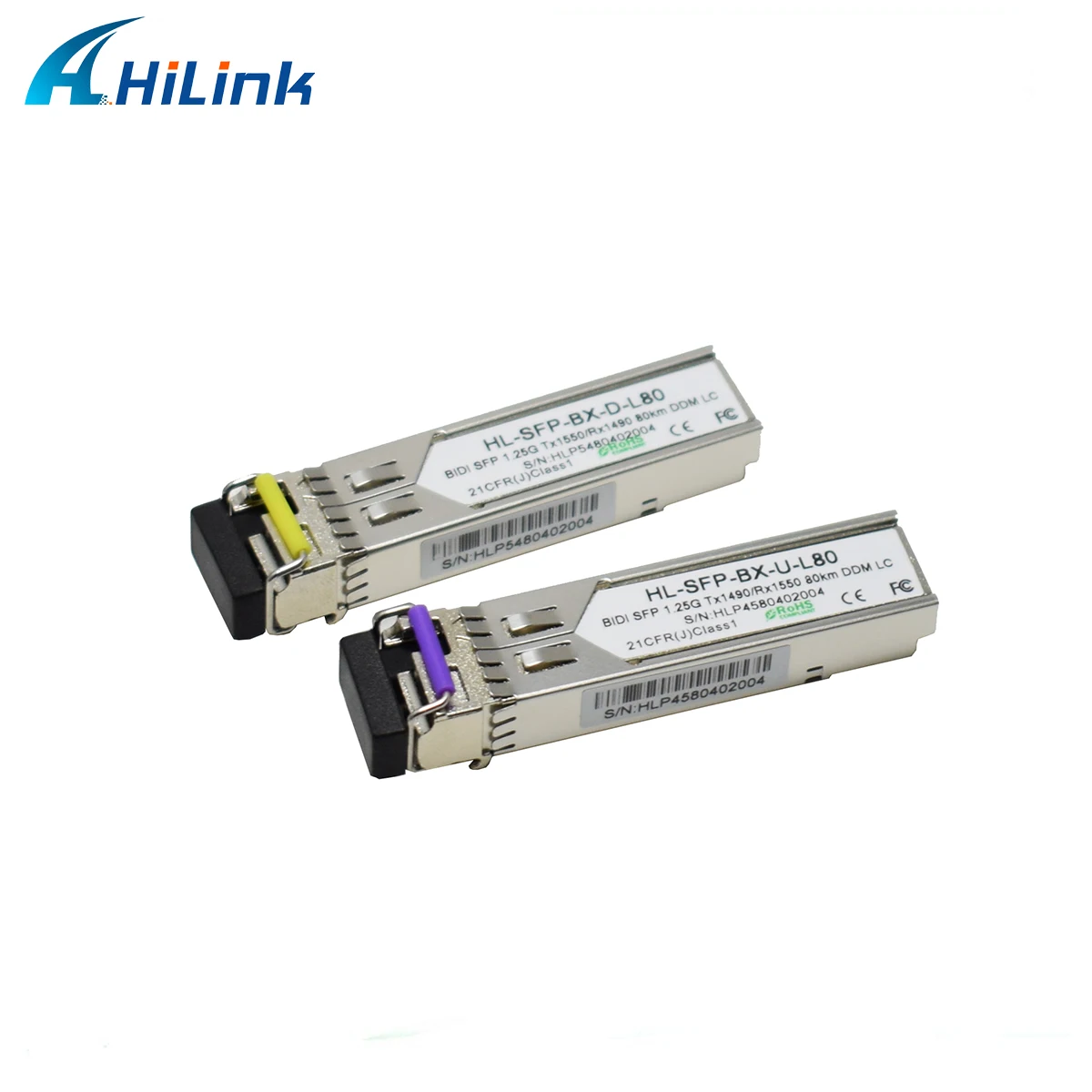 1-4 пары 1490 нм LC SM одноволоконный оптический модуль 1 25G Bidi 80km SFP приемопередатчика |