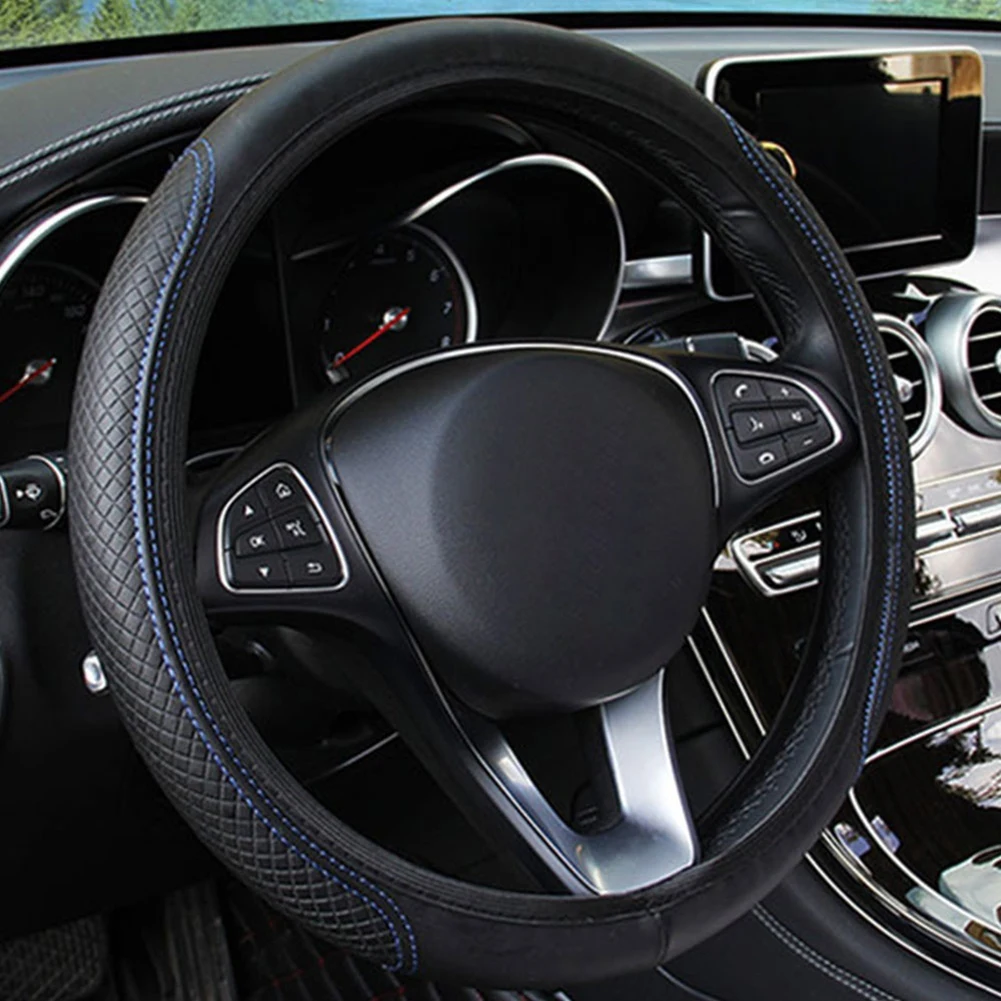 Стильная Автомобильная Защитная накидка на руль из искусственной кожи