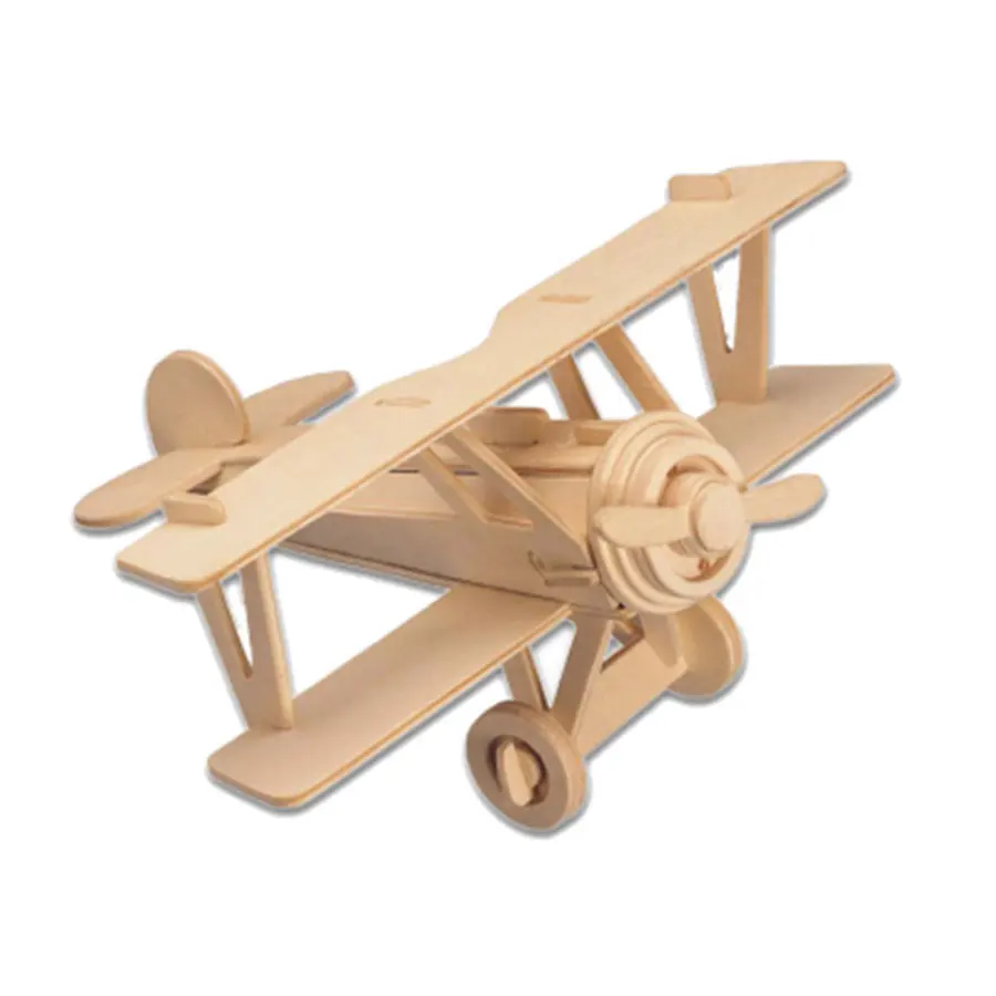 

Newport aircraft 30Pcs Building Brick Wooden 3D Biplane model DIY Blocks Educational Toys Gift For Children