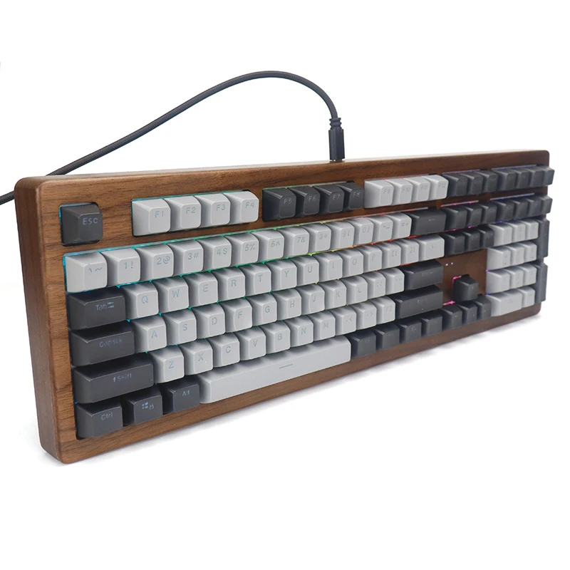 Механическая клавиатура Alopow AOPO 108 100% Деревянный чехол с rgb подсветкой usb type c
