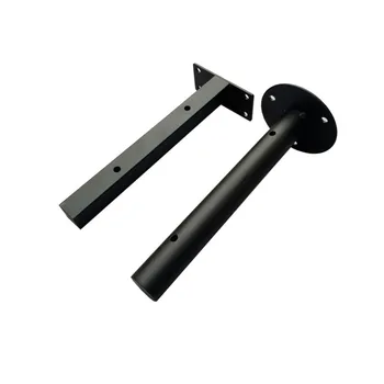 

Black Triangle Wall Bracket Fixed Tray Shelf Wood Metal Straight Bracket Wall Shelf for Microwave Hardware Accessories