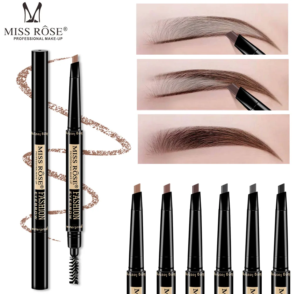

MISS ROSE Double Hard Eyebrow Pen Waterproof and Sweat-proof Automatic Rotation Eyebrow Pen One Eyebrow Pen One Brush