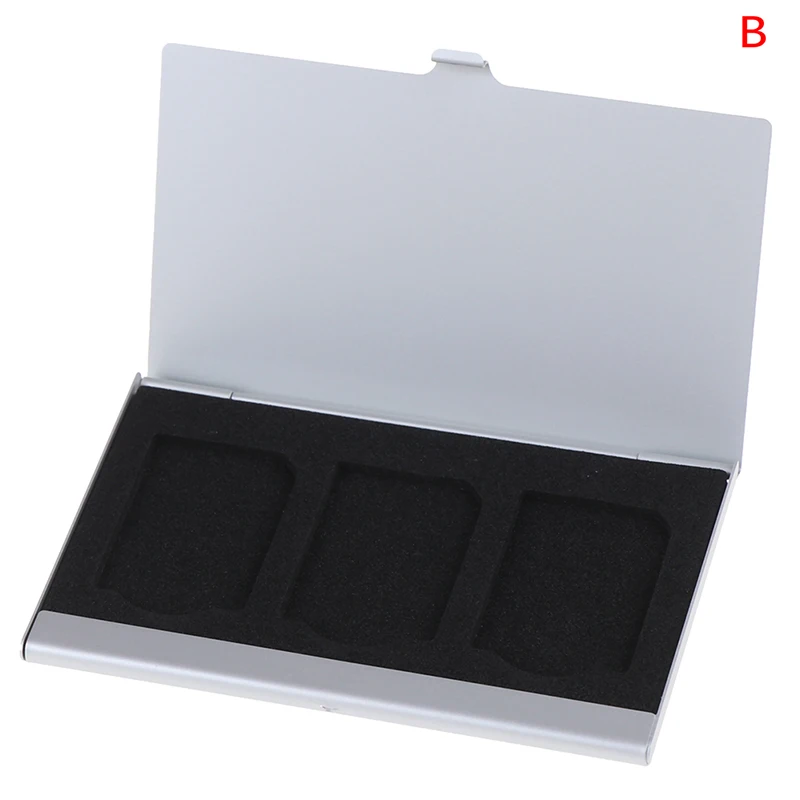 3 in 1 Aluminum Alloy SIM Card Holder Memory Card Storage Case Holder Protector