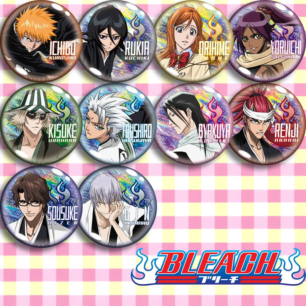 1pc Bleach Death Anime Badges 58 Mm Ichigo Orihime Uryuu Badges Acrylic Brooch Broche Brooches Aliexpress