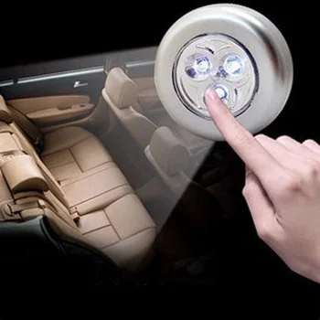 

Mini Car Styling Portable Stick Touch Lamp 3 LED Push Lights Reading Light For Home Wall Car Trunk Emergency Light Auto Supplies