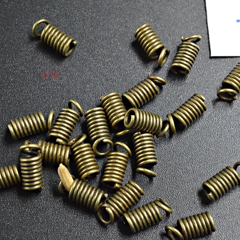 

FLTMRH 16pcs 10*4mm Spring Crimp Ends Fastener Coil Cord Crimps End Caps Clasps Extension DIY Necklace Connectors Jewelry