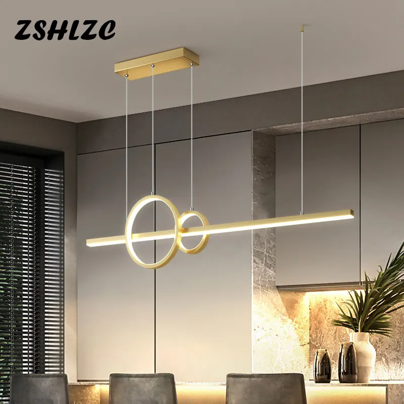 Modern Led Pendant Light Black&ampGold Creative Chandelier Lamp for Dining room Kitchen Living Hanging 110V 220V | Освещение