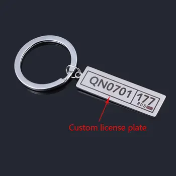 

Droppshipping Engraved Keychain Car Logo Plate Number Key Chain Metal Letter Pendat Jewelry