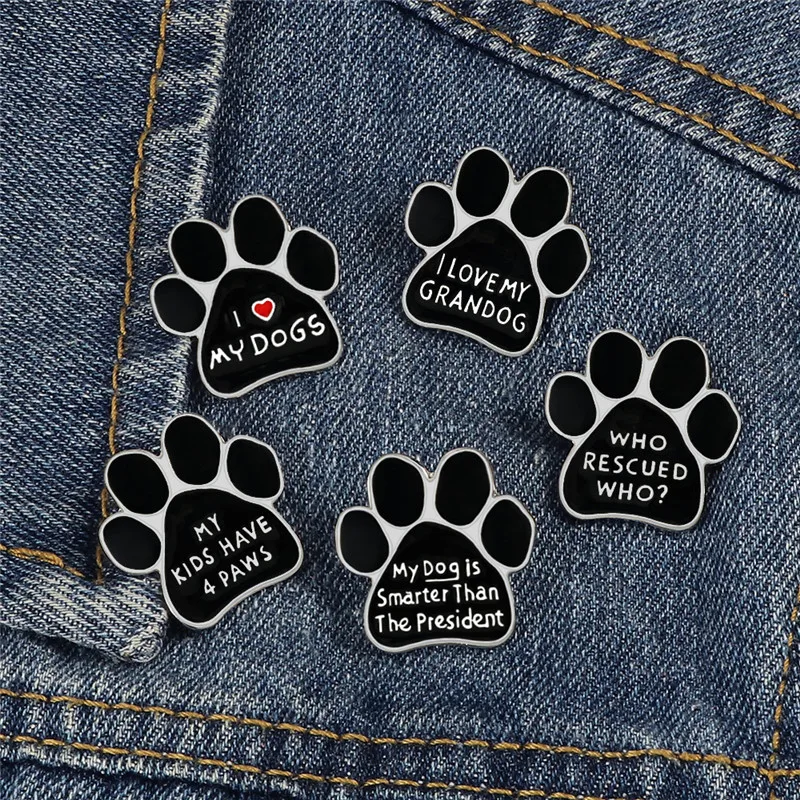 Cute Pet Paw Print Brooch Pin - Heart-Shaped Alloy Animal Pin For Women (3 Colors) - View #8