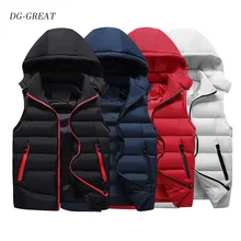 Мужской жилет с капюшоном, теплая верхняя одежда, пальто, Осень-зима, пуховик, куртка без рукавов, стильный жилет, ветровка, пуховик