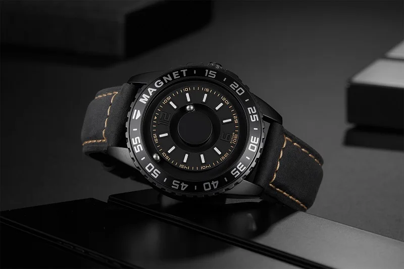 EUTOUR мужские часы с магнитным шариковым указателем мужские часы кварцевые часы полностью стальные мужские наручные часы персонализированные слепые мужские часы