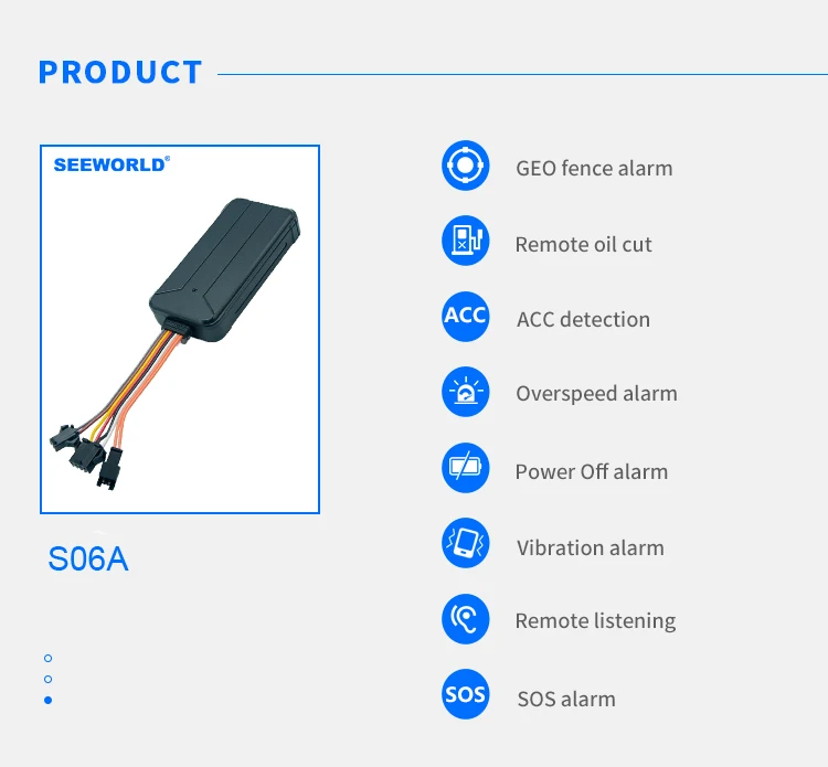SEEWORLD S06A gps трекер для автомобиля Встроенный аккумулятор и антенный трекер в режиме реального времени SOS отслеживание вызовов