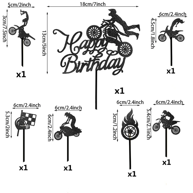 Bicicleta Da Sujeira Festa Suprimentos Motocross Bolo Toppers Motocicleta  Temático Feliz Aniversário Bolo Decorações Para O Aniversário Do Homem Ou  Do Menino - AliExpress