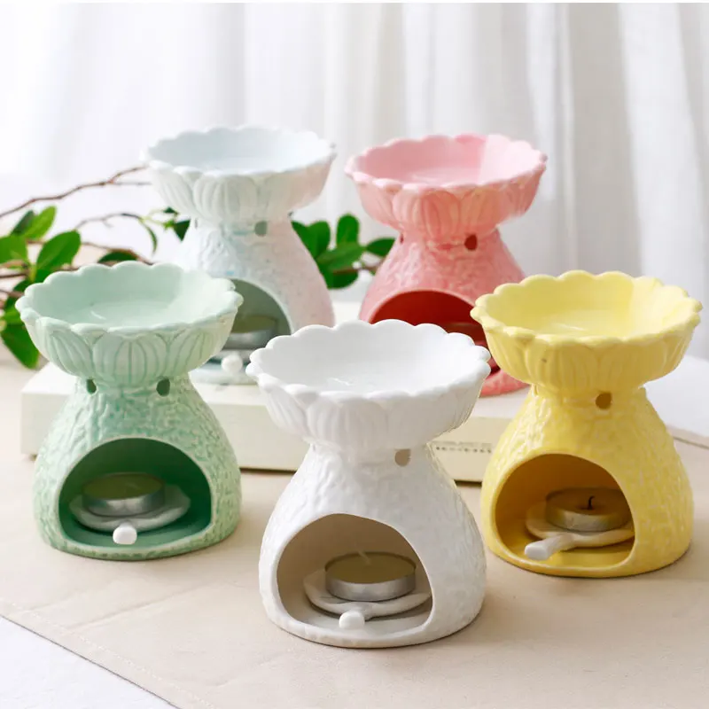 Ceramic Incense Burner Aromatherapy Pedestal Essential Oil Lamp Beauty