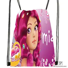 Изготовленная на заказ походная сумка на шнурке для мужчин и женщин с рисунком из мультфильма Me@ 1, милый рюкзак для детей(черная спинка) 31x40 см#20180611-03-140