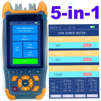 

Optical PON Power Meter Fiber Cable Testing Instrument Pass or Fail Function 1310 1490 1550nm In Service GPON EPON Live Checking