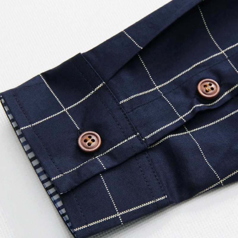 Новая коллекция модных осенних свитеров Для мужчин одежда Slim Fit Для мужчин рубашка с длинными рукавами Для мужчин клетчатая хлопковая Повседневное Для мужчин рубашка социальных размера плюс 5XL