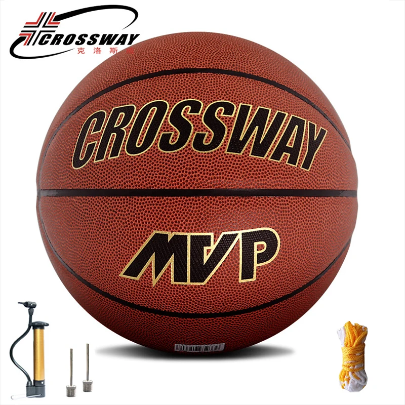 

CROSSWAY High Quality Basketball Ball Official Size 7 PU Outdoor Indoor Match Training Basketball Free With Net Bag