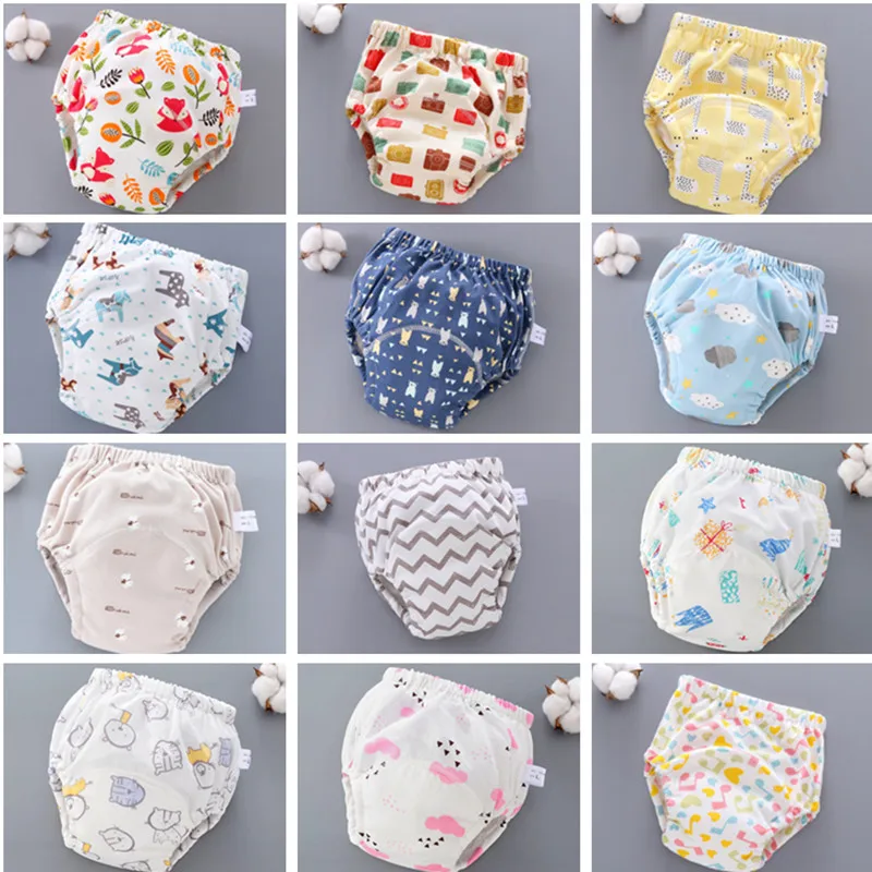 

6 layers Baby Training Pants Panties Washable Cotton gauze Baby Diapers Infants Reusable Nappies Toddler Cloth Diaper