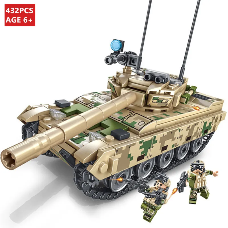 

432Pcs VT-4 Main Battle Tank Building Blocks Sets Model LegoINGLs WW2 Military Juguetes DIY Bricks Lepinblocks Toys For Chlidren