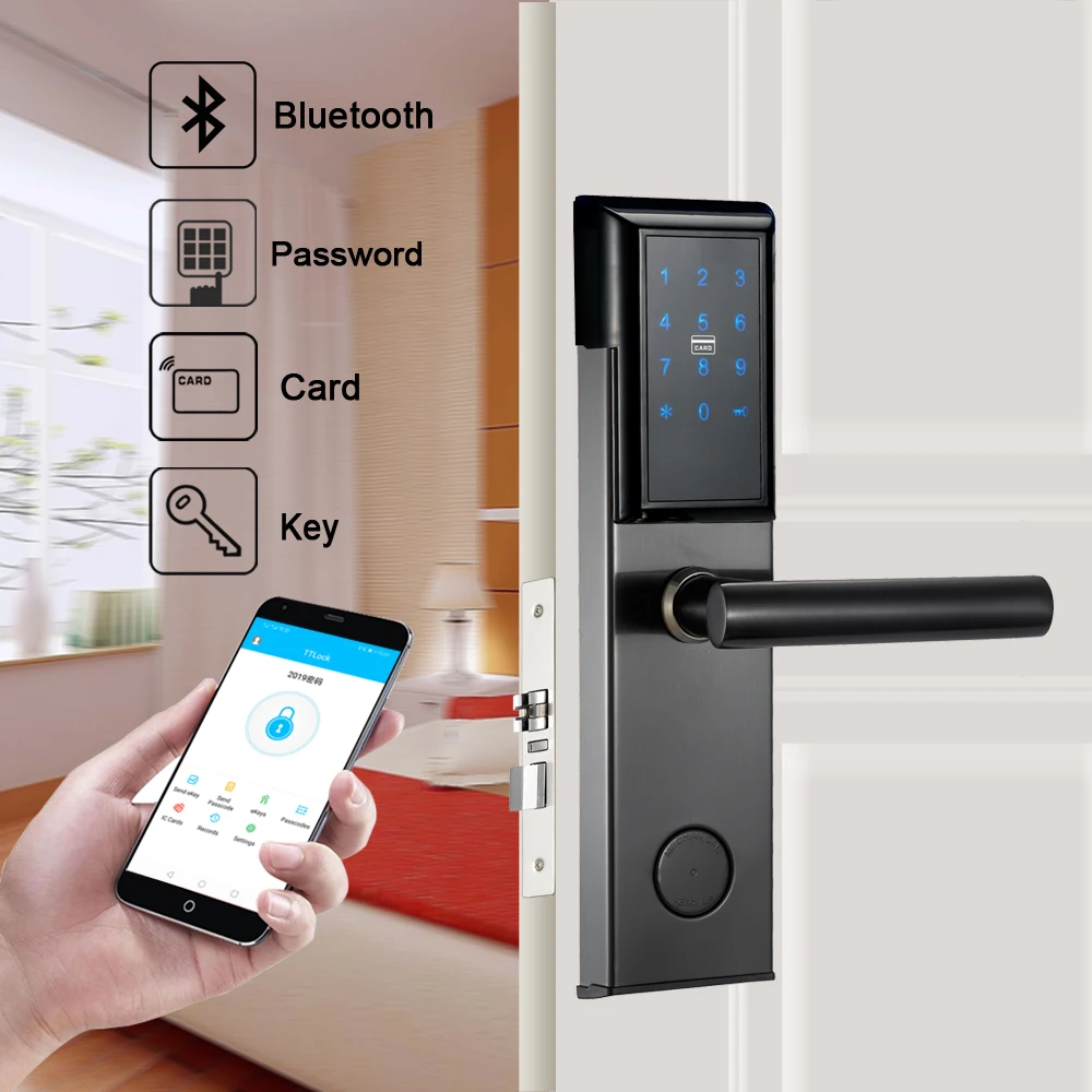 Дверной замок с Bluetooth и паролем интеллектуальный безопасности Wi-Fi разблокировкой