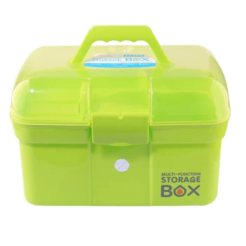 

Fashion Household Double-deck Portable Medical Box Large Medicine Sundries Storage Box - Green