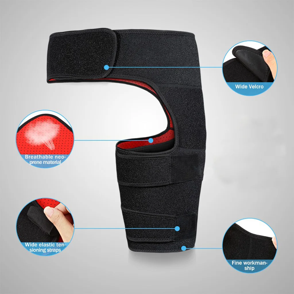 Adjustable Groin Support Brace Compression Wrap for Groin Hip Thigh Quad Hamstring Joints Sciatica Nerve Relief Strap