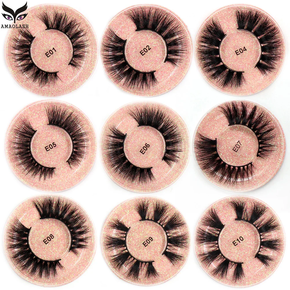 Объемные норковые ресницы AMAOLASH с толстыми искусственными ресницами наращивание