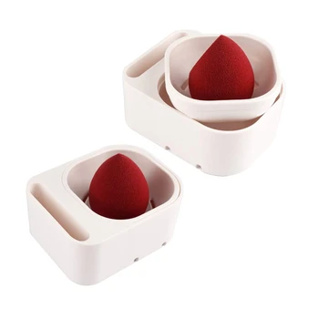 

Puff Drying Shelf, New Style-Makeup Beauty Egg Powder Puff Sponge Display Stand Drying Holder Rack (White)