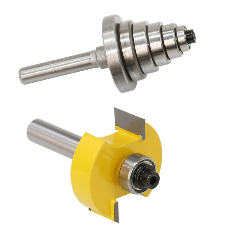 

Router Bit with 6 Bearings Set 1/4\" 6.35mm Shank Woodworking Tools Tenon Cutter