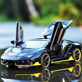 

1:32 Alloy Sports Car Diecast Model Sound & Light Pull Back Cars Toy Children Birthday Super Racing Gift LP770 Car Model