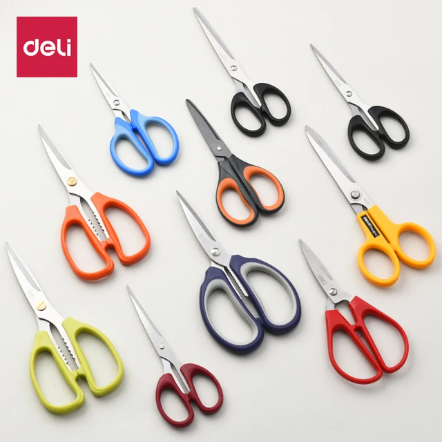 Deli 0605 Office Scissors 160mm(6.25) stainless scissors retail packing  Good looking desk scissors - AliExpress